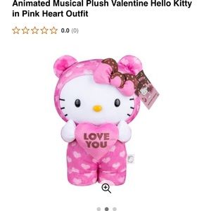 Animated Musical Plush Valentine Hello Kitty in Pink Heart Outfit